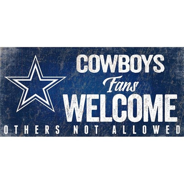 Fan Creations Dallas Cowboys Wood Sign Fans Welcome 12x6 - 7846015259