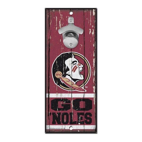 Wincraft Wincraft 3208556434 Florida State Seminoles Bottle Opener Wood Sign - 5 x 11 in. - 3208556434