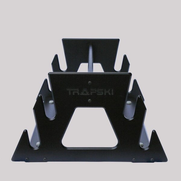 Trapski Quad Wide Stance Snowboard Rack, Holds 4 Snowboards or 4 Pairs of Skis, Black - TRAPSKI4WB-BLK