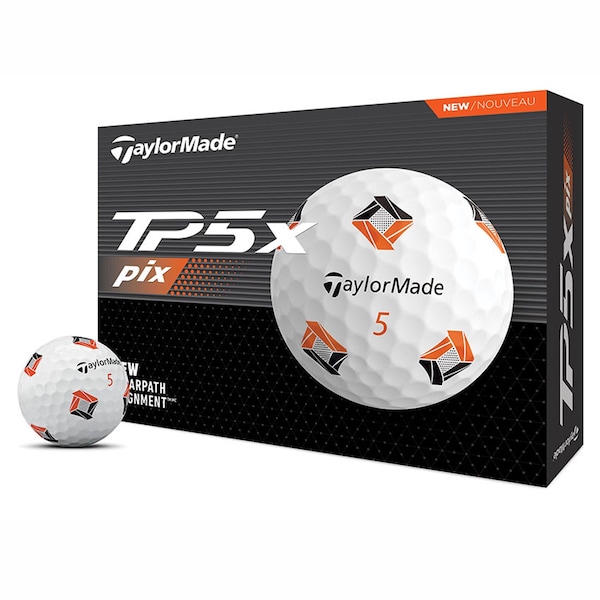 Taylormade TP5x PIX White 2024 Golf Balls - 1 Dozen - N7673901