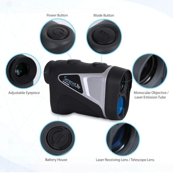 Serenelife Golf Laser Range Finder Monocular w/ Pin-Seeking/Zoom Sight, SLGRF30SL - SLGRF30SL