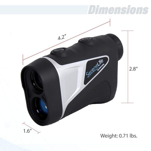 Serenelife Golf Laser Range Finder Monocular w/ Pin-Seeking/Zoom Sight, SLGRF30SL - SLGRF30SL