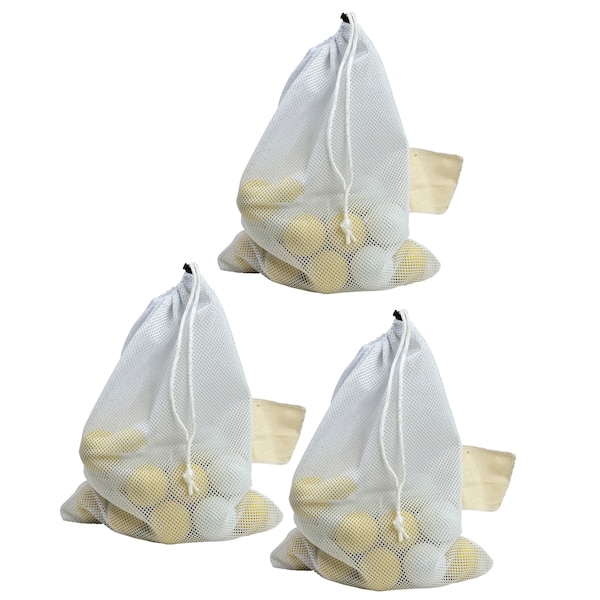 Dick Martin Sports Laundry/Equipment Bag, 15in x 20in, White, PK3 - MASAPB20