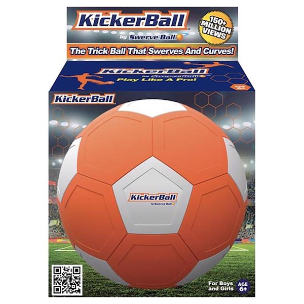 Kickerball Swerve Sports Soccer Ball, Orange - 6024951
