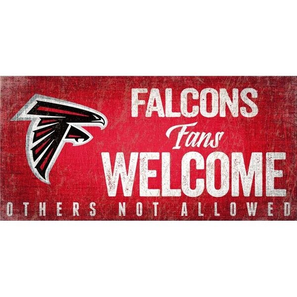 Fan Creations Atlanta Falcons Wood Sign Fans Welcome 12x6 - 7846015252