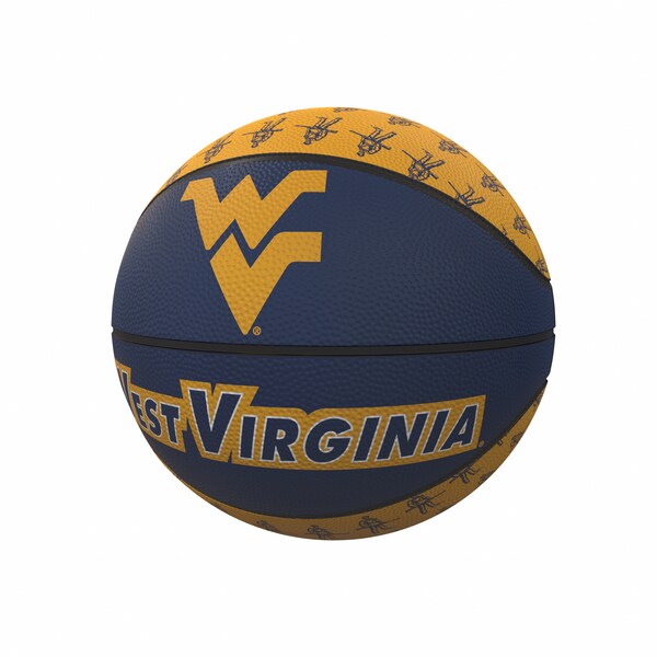 Logo Brands West Virginia Repeating Logo Mini-Size Rubber Basketball - 239-91MR-1