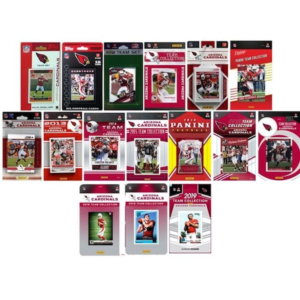 Williams & Son Saw & Supply C&I Collectables ARIZCARD1619TS NFL Arizona Cardinals 16 Different Licensed Trading Card Team Set - ARIZCARD1619TS