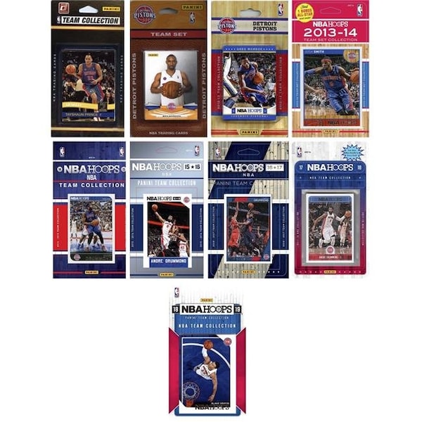 Williams & Son Saw & Supply C&I Collectables PISTONS918TS NBA Detroit Pistons 9 Different Licensed Trading Card Team Sets - PISTONS918TS