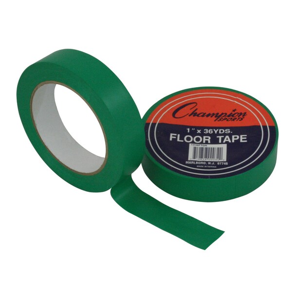 Champion Sports Floor Marking Tape, 1in X 36 yd, Green, PK6 - 1X36FTGN