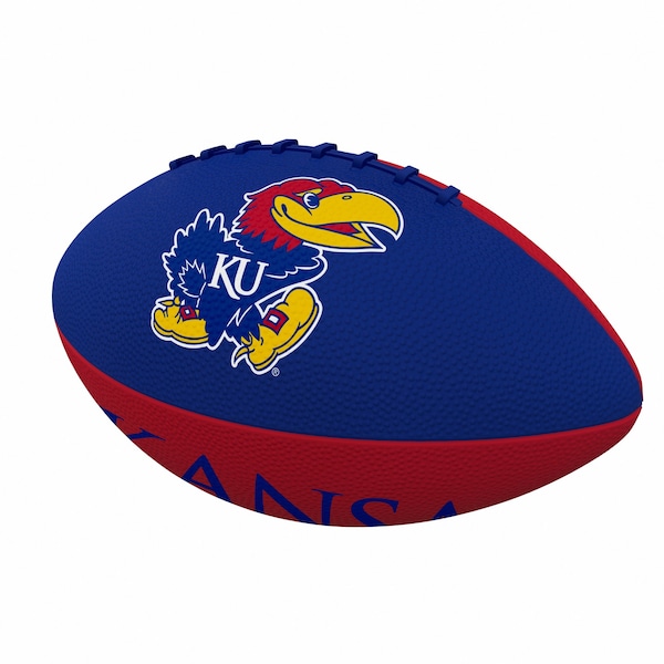 Logo Brands Kansas Pinwheel Junior Size Rubber Football - 157-93JR-2