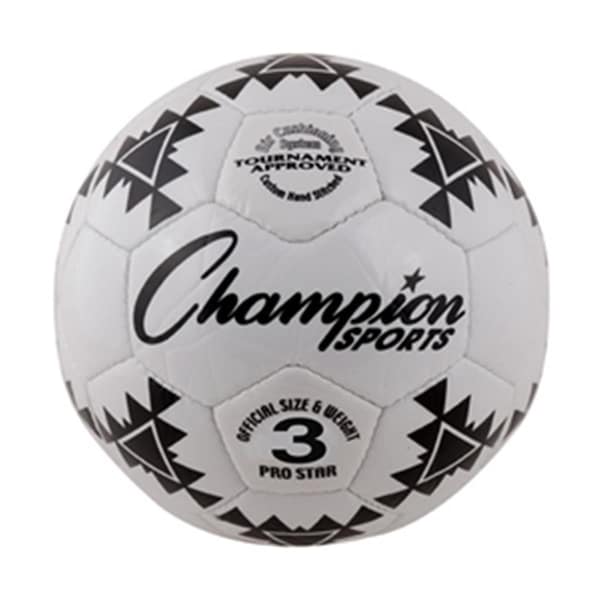 Champion Sports Pro Star Soccer Ball, Black & White - Size 3 - PRO STAR 3