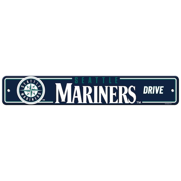 Fremont Die Consumer Products Seattle Mariners Sign 4x24 Plastic Street Style - 2324562312
