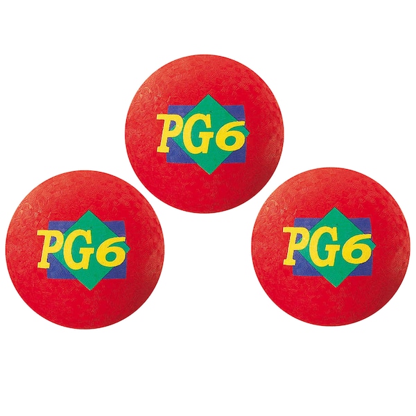 Martin Sports Playground Ball, 6-Inch, Red, PK3 - MASPG6R
