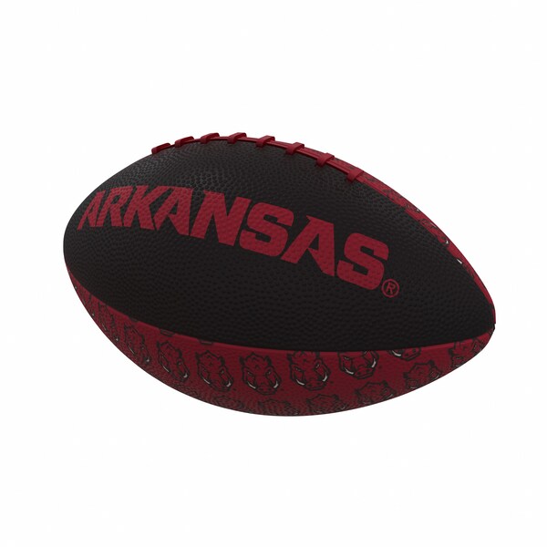 Logo Brands Arkansas Repeating Mini-Size Rubber Football - 108-93MR-3