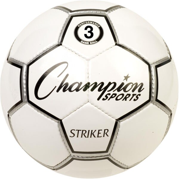 Champion Sports Striker Soccer Ball, Black & White - Size 3 - STRIKER3