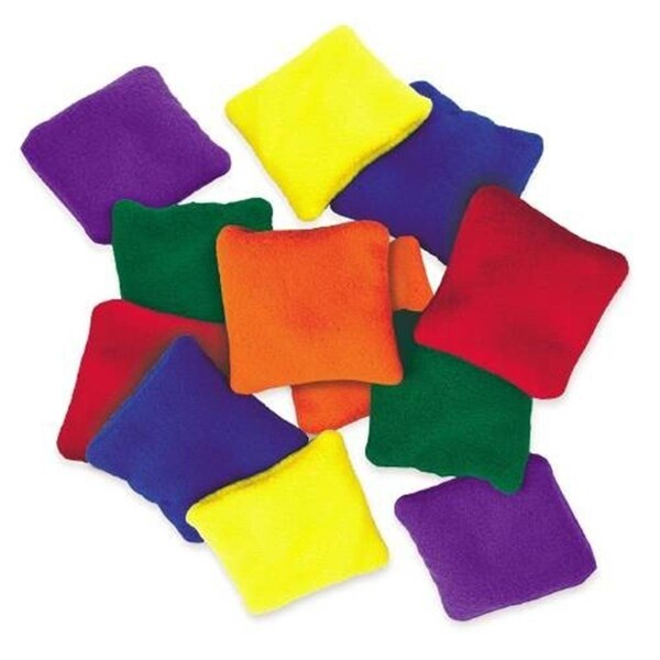 Active Athlete 4 x 4 Inch Fleece Square Beanbags - Set of 6 Colors - AC2576180