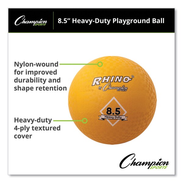 Champion Sports Heavy Duty Playground Ball, 8.5 in. Diameter, Yellow - PG85HD