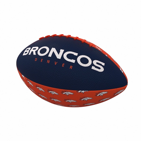 Logo Brands Denver Broncos Repeating Mini-Size Rubber Football - 610-93MR-3