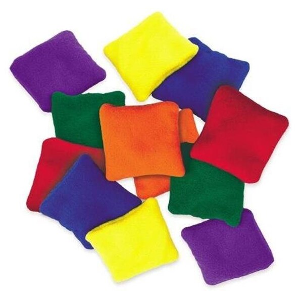 Everrich Industries Everrich EVC-0024 4 x 4 Inch Fleece Square Beanbags - Set of 6 Colors - EVC-0024