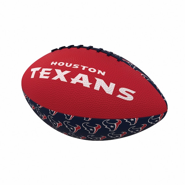Logo Brands Houston Texans Repeating Mini-Size Rubber Football - 613-93MR-3
