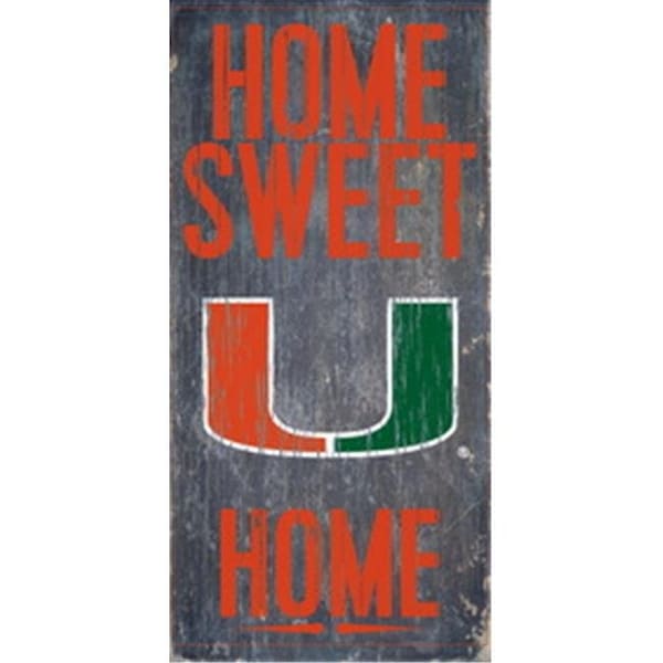Fan Creations Miami Hurricanes Wood Sign - Home Sweet Home 6"x12" - 7846004810