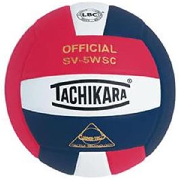 Tachikara Tachikara SV5WSC.SWN Sensi-Tec Composite High Performance Volleyball - Scarlet-White-Navy - SV5WSC.SWN