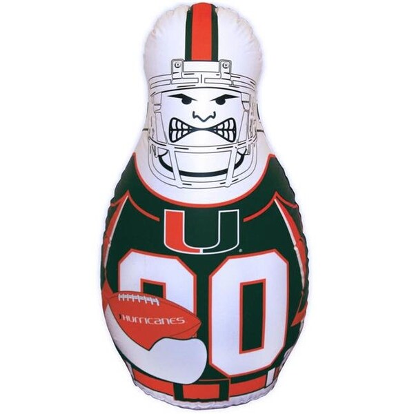 Fremont Die Consumer Products Inc Fremont Die 2324557538 Miami Hurricanes Tackle Buddy Punching Bag - 2324557538