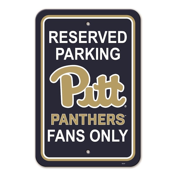 Fremont Die Consumer Products Pittsburgh Panthers Sign - Plastic - Reserved Parking - 12 in x 18 in - 2324540291