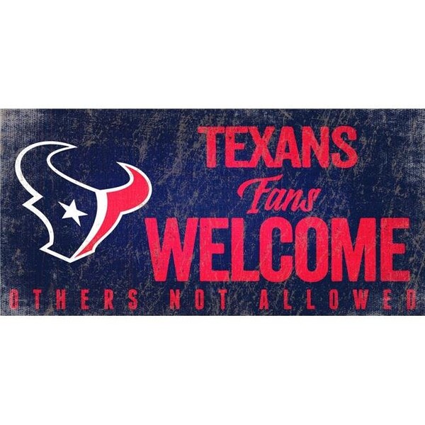 Fan Creations Houston Texans Wood Sign Fans Welcome 12x6 - 7846015263