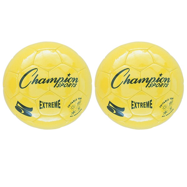Champion Sports Extreme Soccer Ball, Yellow, Size 5, PK2 - EX5YL