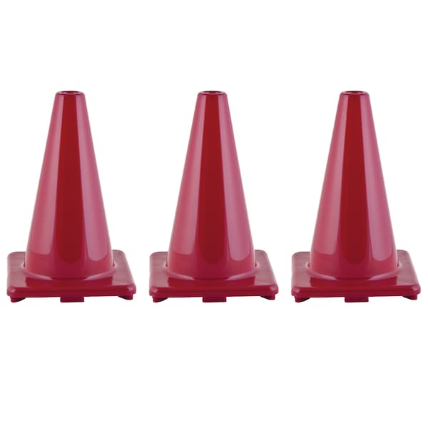Champion Sports High Visibility Flexible Vinyl Cone, 12in, Red, PK3 - C12RD