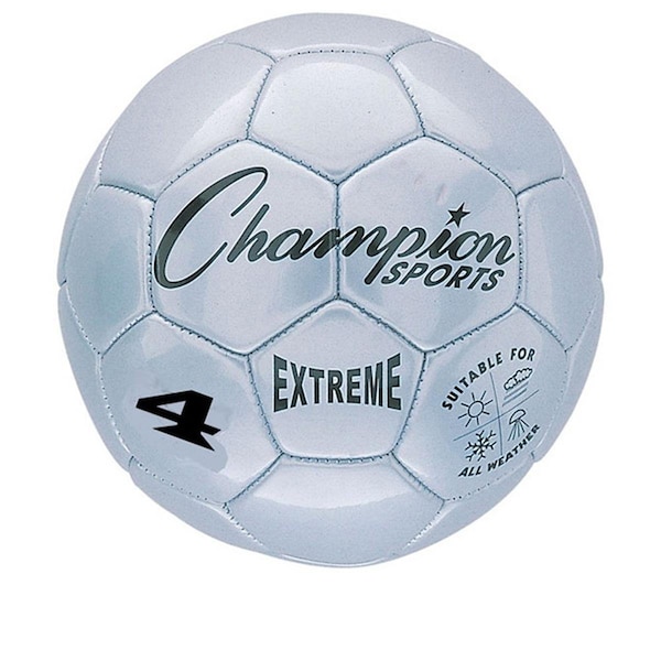 Champion Sports 4 Size Extreme Series Soccer Ball - Silver - CHSEX4SL