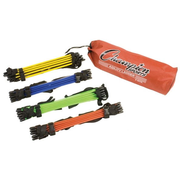 Champion Sports 17 x 10 x 5 in. Sectioned Agility Ladder Set, Multicolor - AGLCLR4