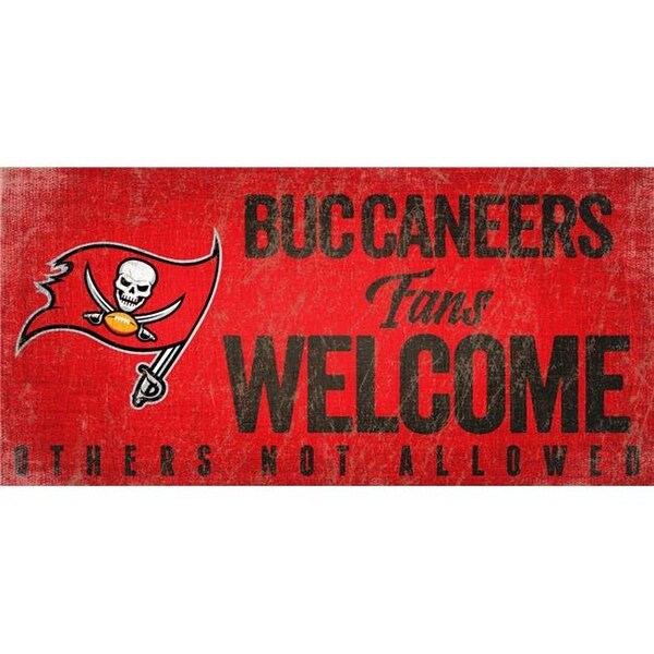 Fan Creations Tampa Bay Buccaneers Wood Sign Fans Welcome 12x6 - 7846015280