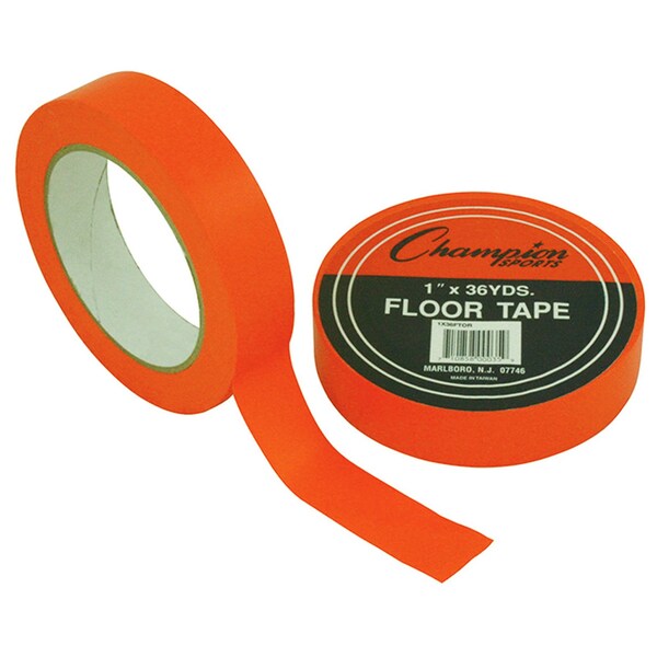 Champion Sports Floor Marking Tape, 1in x 36 yd, Orange, PK6 - 1X36FTOR