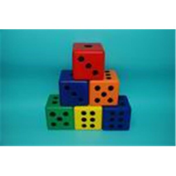 Everrich Industries Everrich EVC-0174 Foam Dice Set - Set Of 6 colors - 3 Inch Cube - EVC-0174