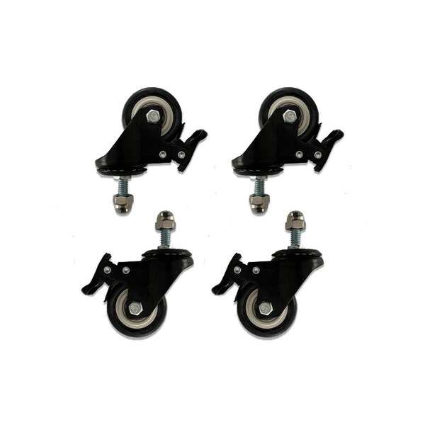 Trapski Caster Wheel Kit for Ski/Snowboard Rack, Black - TRAPSKI-WHEEL-BLK