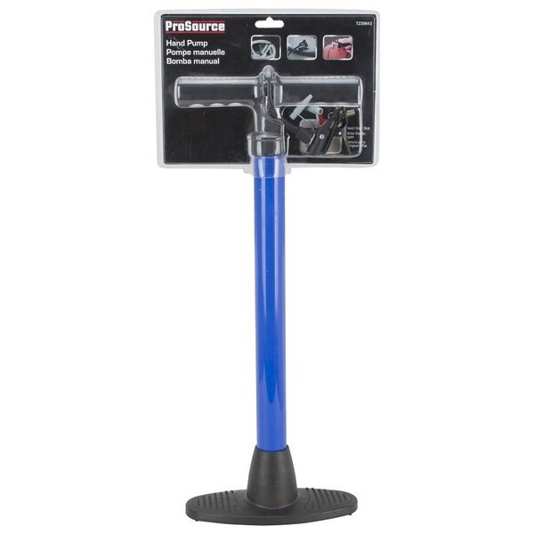 Prosource Bicycle Hand Air Pump, 8-7/8 W x 21-1/2 H in, 120 psi Max Pressure, A18 Valve Valve, Blue - JL-HP013L