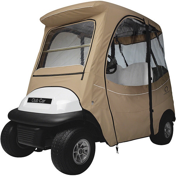 Classic Accessories Golf Cart Enclosure, Short Roof, 2 Person, Khaki - 40-060-335801-00