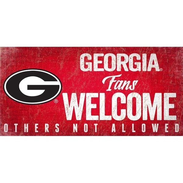 Fan Creations Georgia Bulldogs Wood Sign Fans Welcome 12x6 - 7846014541