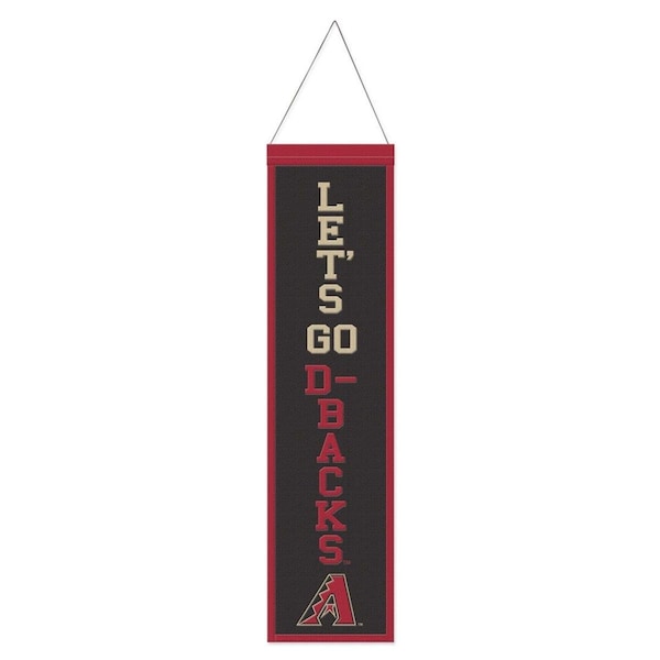 Wraft Fanatics 8 x 32 in. MLB Arizona Diamondbacks Wool Heritage Slogan Design Banner - 9416647610