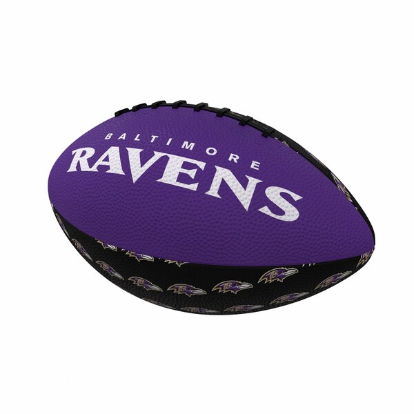 Logo Brands Baltimore Ravens Repeating Mini-Size Rubber Football - 603-93MR-3