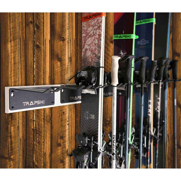 Trapski TRAPAWAY Single Ski or Snowboard Wall Rack, Black - TRAPAWAY-SWALL-BLK