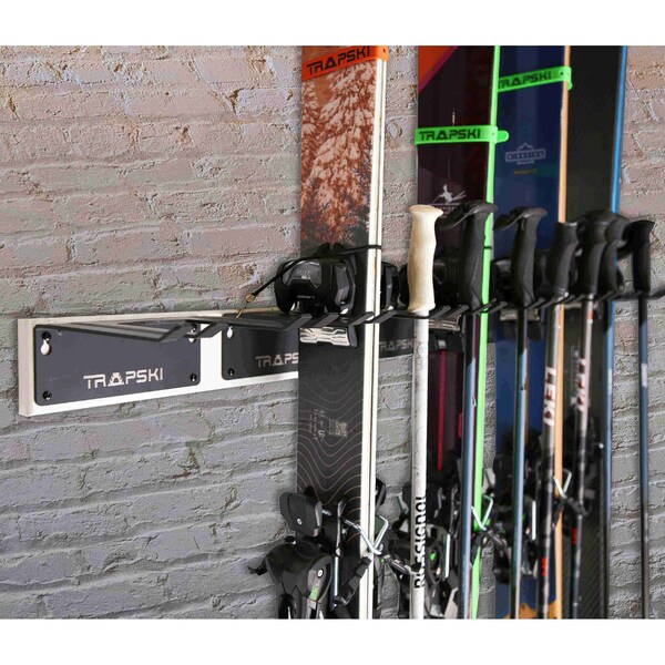 Trapski TRAPAWAY Single Ski or Snowboard Wall Rack, Black - TRAPAWAY-SWALL-BLK