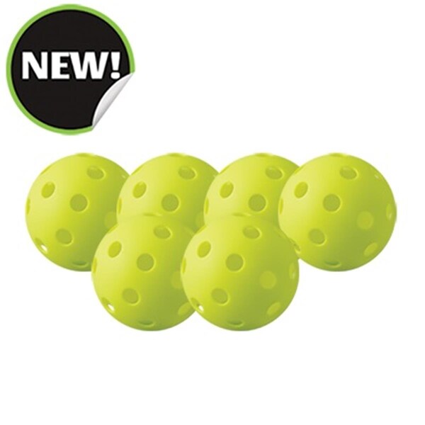 Champion Sports Indoor Pickleball, Optic Yellow - Set of 6 - CH55905