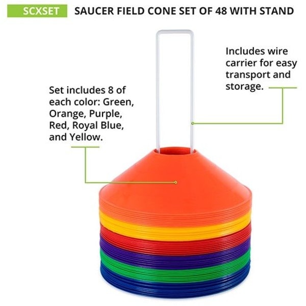 Champion Sports Saucer Field Cone Set, 48 Per Set - SCXSET