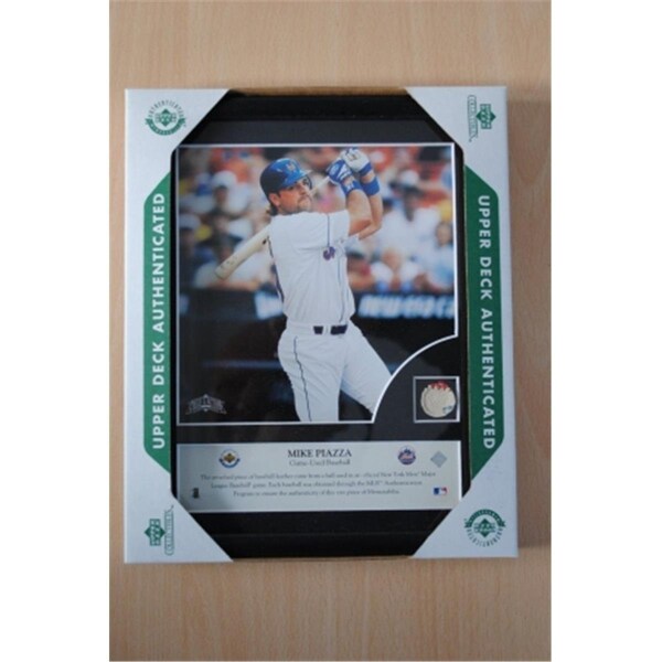 Signed And Sealed New York Mets Mike Piazza Game Used Baseball Plaque - SI3345862