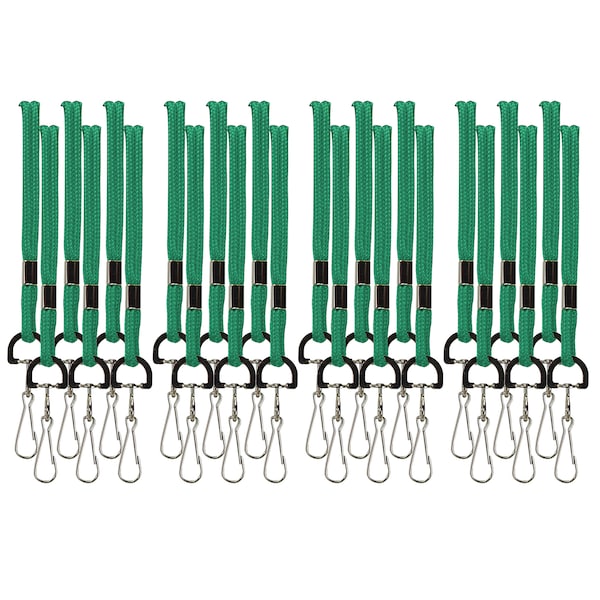 Sicurix Standard Lanyard Hook Rope Style, Green, PK24 - 68906