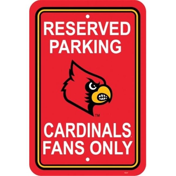 Fremont Die Consumer Products Inc Fremont Die 50232 Louisville Cardinals- 12 in. X 18 in. Plastic Parking Sign - 50232