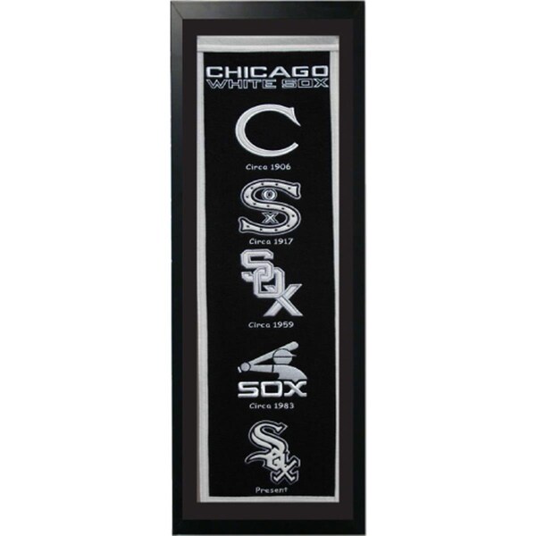 Teamlogos Chicago White Sox Logo History Felt Banner - 14 x 37 in. - TE3487900